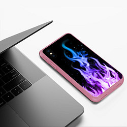 Чехол iPhone XS Max матовый ОГОНЬ НЕОНОВЫЙ, цвет: 3D-малиновый — фото 2