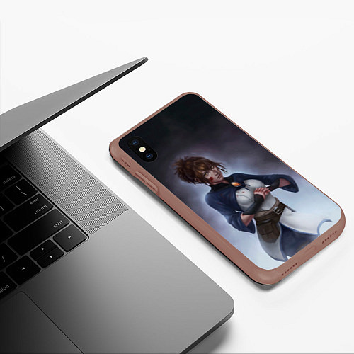 Чехол iPhone XS Max матовый Красотка Марси / 3D-Коричневый – фото 3