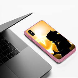 Чехол iPhone XS Max матовый АЛЬБЕДО УЧЕНЫЙ ALBEDO ГЕНШИН ИМПАКТ, цвет: 3D-малиновый — фото 2