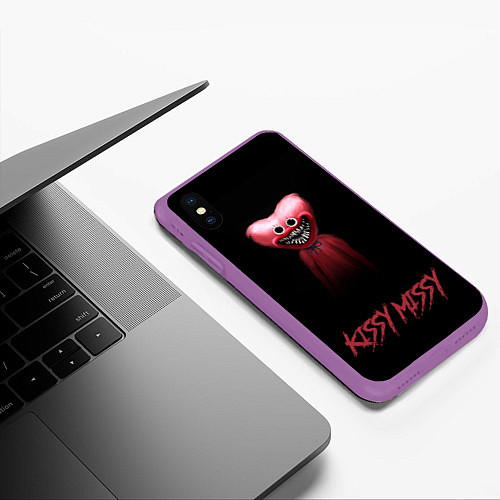 Чехол iPhone XS Max матовый Kissy Missy Horror / 3D-Фиолетовый – фото 3