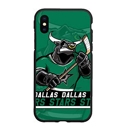 Чехол iPhone XS Max матовый Dallas Stars, Даллас Старз, цвет: 3D-черный