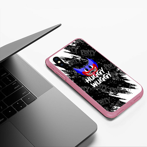Чехол iPhone XS Max матовый Поппи Плейтайм Poppy Playtime хагги вагги / 3D-Малиновый – фото 3