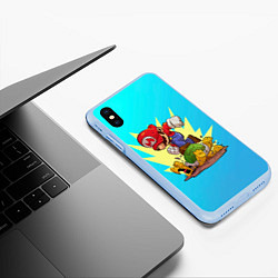 Чехол iPhone XS Max матовый Марио за работой, цвет: 3D-голубой — фото 2