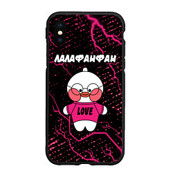 Чехол iPhone XS Max матовый LALAFANFAN - LOVE Молнии, цвет: 3D-черный