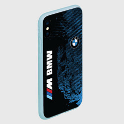 Чехол iPhone XS Max матовый BMW M Series Синий Гранж, цвет: 3D-голубой — фото 2