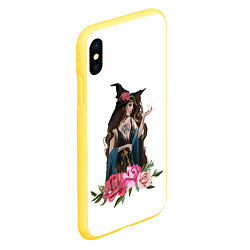 Чехол iPhone XS Max матовый Девушка ведьма, цвет: 3D-желтый — фото 2