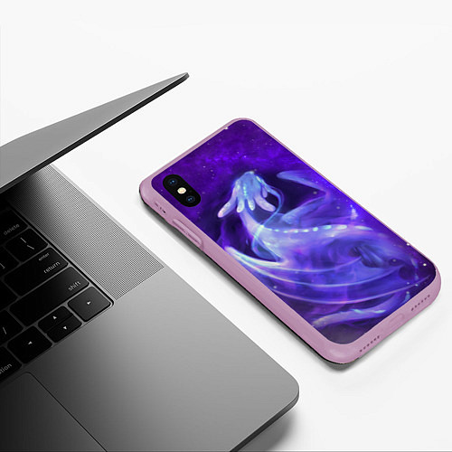 Чехол iPhone XS Max матовый Дневная фурия в космосе / 3D-Сиреневый – фото 3