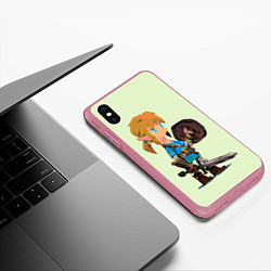 Чехол iPhone XS Max матовый Милый Линк, цвет: 3D-малиновый — фото 2