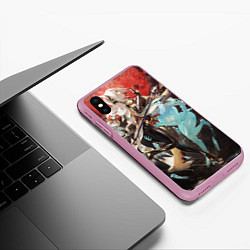 Чехол iPhone XS Max матовый Shenhe под кровавой луной шинь хи Genshin, цвет: 3D-розовый — фото 2