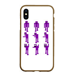 Чехол iPhone XS Max матовый Five Nights At Freddys purple guy, цвет: 3D-коричневый