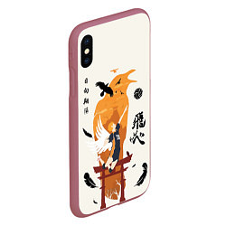 Чехол iPhone XS Max матовый Волейбол Fly High Hinata, цвет: 3D-малиновый — фото 2