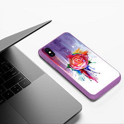 Чехол iPhone XS Max матовый Прекрасная роза, цвет: 3D-фиолетовый — фото 2