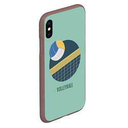 Чехол iPhone XS Max матовый Volleyball Спорт, цвет: 3D-коричневый — фото 2