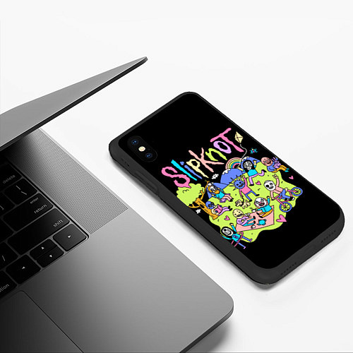 Чехол iPhone XS Max матовый Slipknot cuties / 3D-Черный – фото 3