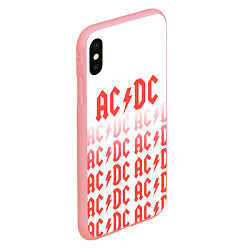 Чехол iPhone XS Max матовый Acdc Паттерн, цвет: 3D-баблгам — фото 2