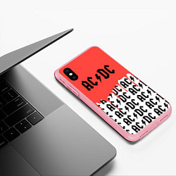 Чехол iPhone XS Max матовый Ac dc rock, цвет: 3D-баблгам — фото 2