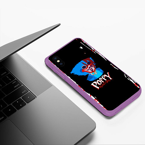 Чехол iPhone XS Max матовый POPPY PLAYTIME ХАГГИ ВАГГИ ПОППИ ПЛЕЙТАЙМ / 3D-Фиолетовый – фото 3