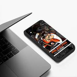 Чехол iPhone XS Max матовый Филадельфия Флайерз, Philadelphia Flyers, цвет: 3D-черный — фото 2