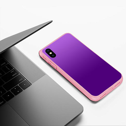 Чехол iPhone XS Max матовый Красивый фиолетовый градиент / 3D-Баблгам – фото 3