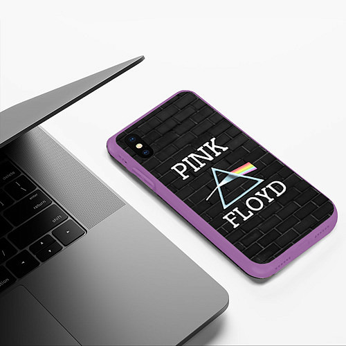 Чехол iPhone XS Max матовый PINK FLOYD LOGO - ПИНК ФЛОЙД ЛОГОТИП / 3D-Фиолетовый – фото 3