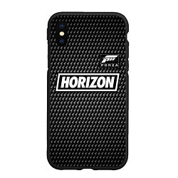 Чехол iPhone XS Max матовый FORZA HORIZON - Карбон, цвет: 3D-черный
