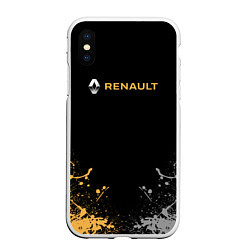 Чехол iPhone XS Max матовый Renault авто бренд, цвет: 3D-белый