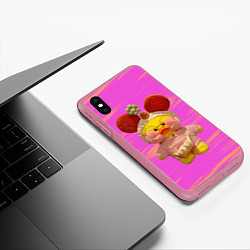 Чехол iPhone XS Max матовый УТЯ ЛАЛАФАНФАН - С Ушками, цвет: 3D-малиновый — фото 2