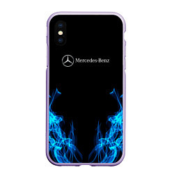 Чехол iPhone XS Max матовый Mercedes-Benz Fire, цвет: 3D-светло-сиреневый
