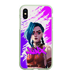 Чехол iPhone XS Max матовый Arcane ДЖИНКС League Of Legends, цвет: 3D-салатовый