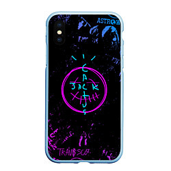 Чехол iPhone XS Max матовый Fortnite x Travis Scott, цвет: 3D-голубой