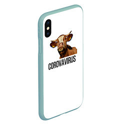 Чехол iPhone XS Max матовый Corovavirus, цвет: 3D-мятный — фото 2