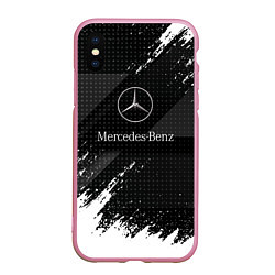 Чехол iPhone XS Max матовый Mercedes-Benz - Темный, цвет: 3D-розовый