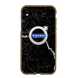 Чехол iPhone XS Max матовый Volvo - Трещина, цвет: 3D-коричневый