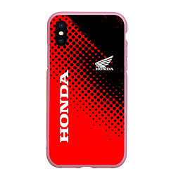 Чехол iPhone XS Max матовый Honda texture, цвет: 3D-розовый