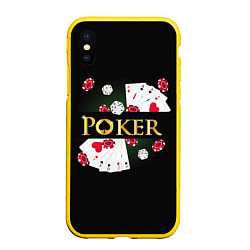 Чехол iPhone XS Max матовый Покер POKER, цвет: 3D-желтый