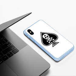 Чехол iPhone XS Max матовый Пиковый Туз, цвет: 3D-голубой — фото 2