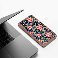 Чехол iPhone XS Max матовый Military rose, цвет: 3D-коричневый — фото 2