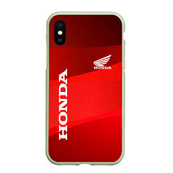 Чехол iPhone XS Max матовый Honda - Red, цвет: 3D-салатовый