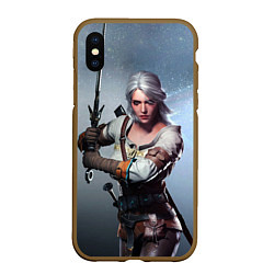 Чехол iPhone XS Max матовый Ciri sword, цвет: 3D-коричневый