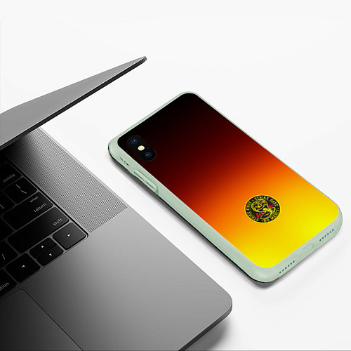 Чехол iPhone XS Max матовый Кобра Кай Cobra Kai Gadient / 3D-Салатовый – фото 3