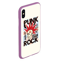 Чехол iPhone XS Max матовый Punk Rock Панк, цвет: 3D-фиолетовый — фото 2