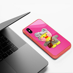Чехол iPhone XS Max матовый УТОЧКА ЛАЛАФАНФАН Милая, цвет: 3D-красный — фото 2