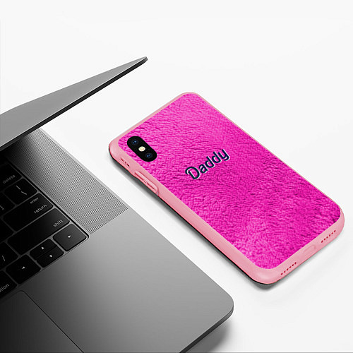 Чехол iPhone XS Max матовый Daddy pink / 3D-Баблгам – фото 3