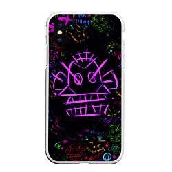 Чехол iPhone XS Max матовый League Of Legends граффити, цвет: 3D-белый