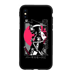 Чехол iPhone XS Max матовый Клинок, рассекающий демонов - red sun, цвет: 3D-черный