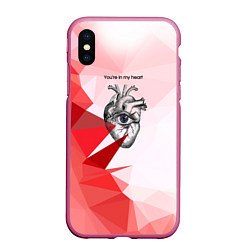 Чехол iPhone XS Max матовый Youre in my heart, цвет: 3D-малиновый