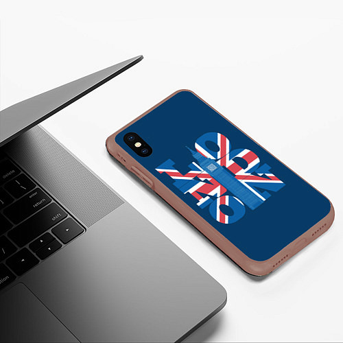 Чехол iPhone XS Max матовый LONDON Лондон / 3D-Коричневый – фото 3