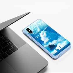 Чехол iPhone XS Max матовый Let your dreams come true, цвет: 3D-голубой — фото 2