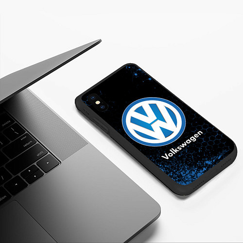 Чехол iPhone XS Max матовый Volkswagen - Объемный / 3D-Черный – фото 3