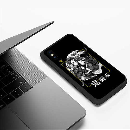 Чехол iPhone XS Max матовый Танджиро и Незуко Камадо / 3D-Черный – фото 3